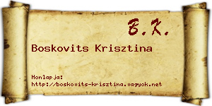 Boskovits Krisztina névjegykártya