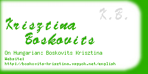 krisztina boskovits business card